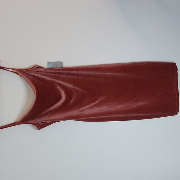 NWT Nordstrom Love X Design English Rose Velour Cowl Neck Slip Dress Size L - Picture 2 of 7